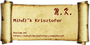 Mihók Krisztofer névjegykártya