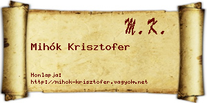 Mihók Krisztofer névjegykártya