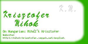 krisztofer mihok business card